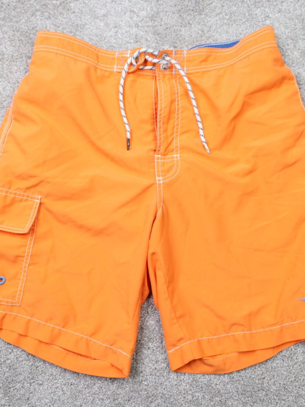 Tommy Bahama Swim Trunks Mens Medium Orange Mesh Lined Drawstring Cargo